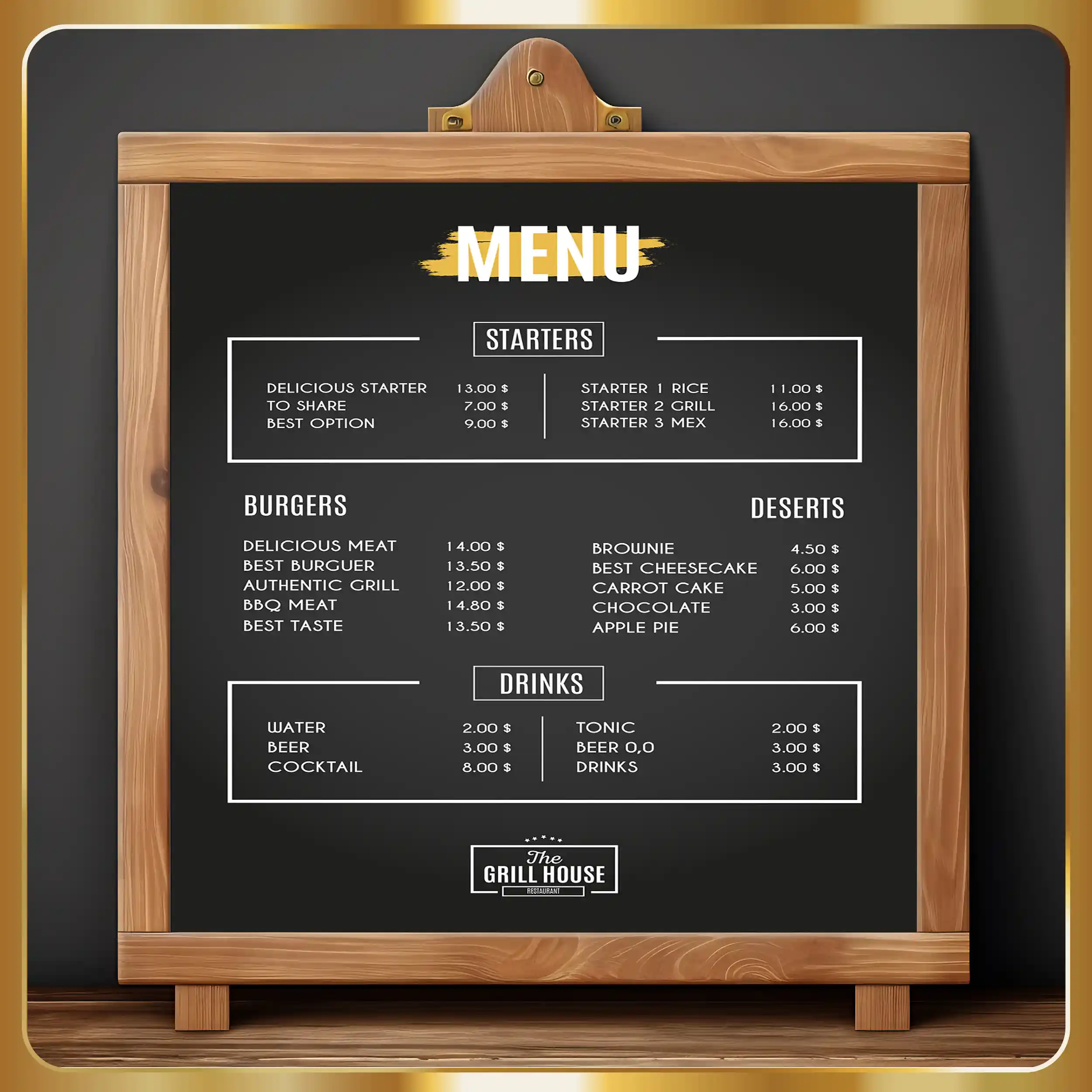 A coffee shop with a menu on the wall.